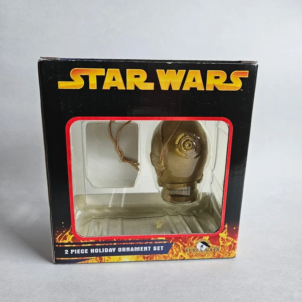Kurt S Adler Star Wars C-3PO 2 Piece Holiday Ornament Set 2005 ZTAC5001 New